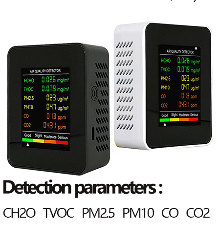 （6-in-1）Carbon dioxide detector and air 